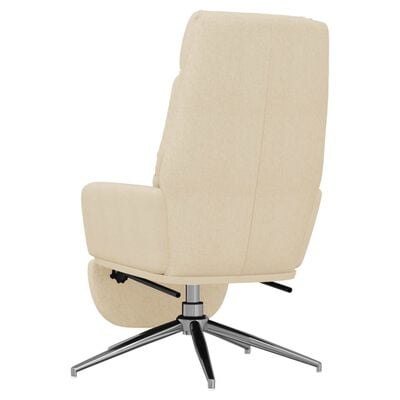 vidaXL Релаксиращ стол с опора за крака, кремав, текстил