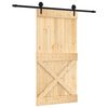 vidaXL Преплъзваща се врата Естествено и черно 100 x 210 cm