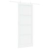 vidaXL Преплъзваща се врата 93 x 232 cm Инженерна дървесина Бяло