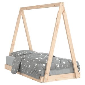 vidaXL Рамка за детско легло, 70x140 см, масивна борова дървесина
