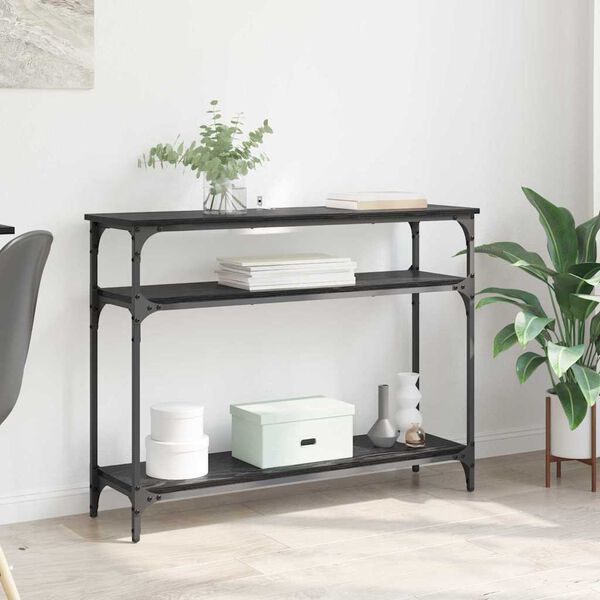 vidaXL Конзолна маса Черния дъб 100 x 29 x 75 см Инженерно дърво