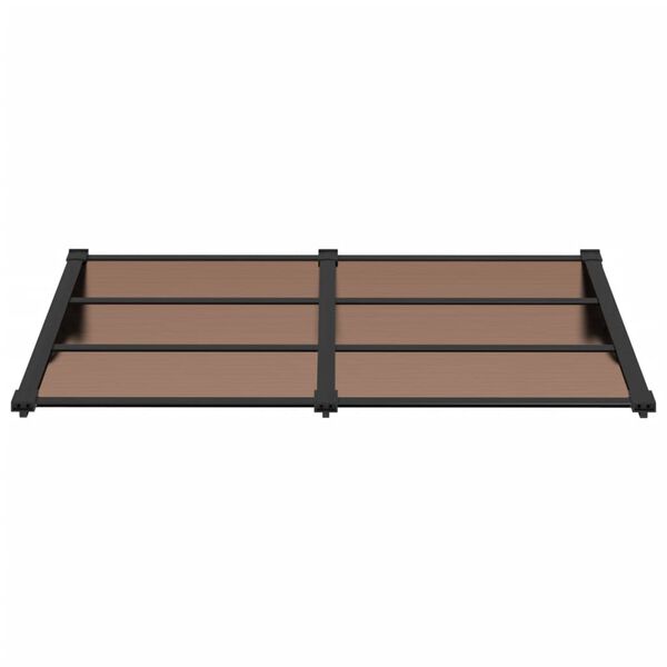 vidaXL Навес за врата, черен, 152,5x90 см, поликарбонат