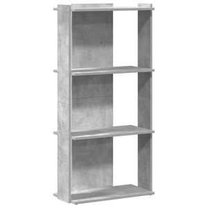 vidaXL Библиотека 3 рафта бетонно сива 60x30x120 см инженерно дърво