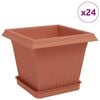 vidaXL Саксии за растения 24 бр. Червено тухла Пластмаса