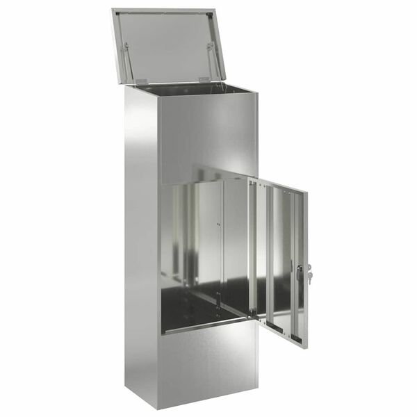 vidaXL Пощенска кутия за пратки с врата Черно 44,5 x 29 x 110,5 см