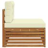 vidaXL Външен край на диван с възглавница Естествен 115 x 83 x 73 см