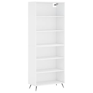 vidaXL Висок шкаф, бял, 69,5x32,5x180 см, инженерно дърво