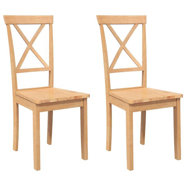 vidaXL трапезни столове 2 бр. масивна дървесина гума