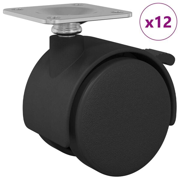 vidaXL Маневрен елемент 12 pcs Черно 39,5 x 39,5 x 37,8 мм