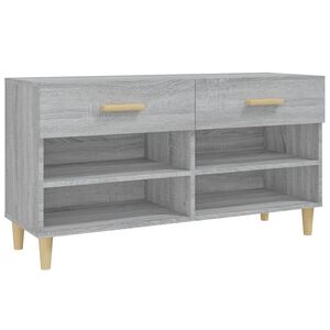 vidaXL Шкаф за обувки, сив сонома, 102x35x55 см, инженерно дърво