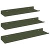 vidaXL Плаващ рафт 3 pcs Маслинено зелено 40 x 9 x 2,5 см Стомана