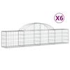 vidaXL Габионни кошници арка 6 бр 200x30x40/60 см поцинковано желязо