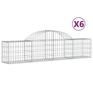 vidaXL Габионни кошници арка 6 бр 200x30x40/60 см поцинковано желязо