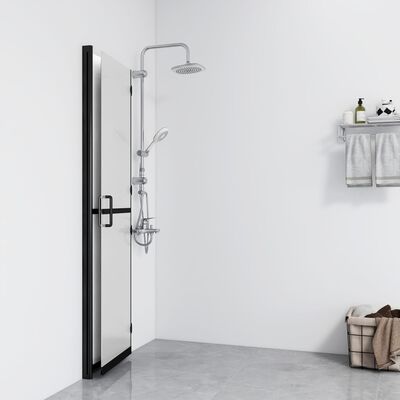 vidaXL Сгъваема стена за душ с матирано ESG стъкло, 110x190 см