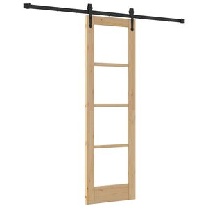 vidaXL Преплъзваща се врата 61 x 198,5 см Естествено и черно