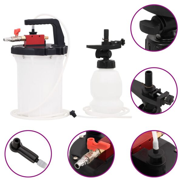 vidaXL Обезвъздушител за спирачки, бяло и черно, 3 л