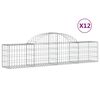 vidaXL Габионни кошници арка 12 бр 200x30x40/60 см поцинковано желязо