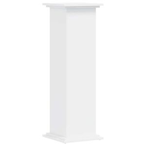 vidaXL Поставка за растения, бяла, 33x33x100 см, инженерно дърво