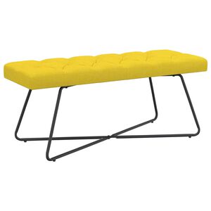 vidaXL Пейка с копчета Светло жълто 110 x 40 x 46 cm Текстил