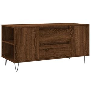 vidaXL Кафе маса, кафяв дъб, 102x44,5x50 см, инженерно дърво