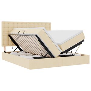 vidaXL LED легло за съхранение с матрак Кремав 180 x 200 cm Текстил