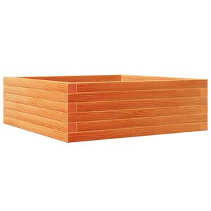 vidaXL Градинска кашпа, восъчнокафява, 70x70x23 см, борово дърво масив