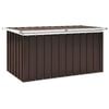 vidaXL Градинска кутия за съхранение, кафява, 129x67x65 см