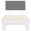 vidaXL Леглова рамка с тапицирана гръбна част Светлосиво 90 x 200 cm