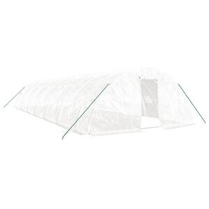 vidaXL Оранжерия със стоманена рамка бяла 70 м&sup2; 14x5x2,3 м