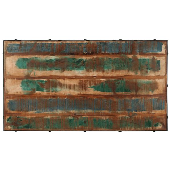 vidaXL Кафе маса с колелца, регенерирано дърво масив, 100x55x26 cм