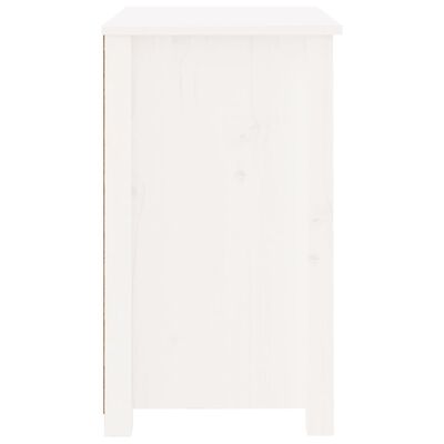 vidaXL Нощно шкафче, бяло, 50x35x61,5 см, борово дърво масив