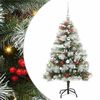 vidaXL С изкуствено коледно дърво Зелен и бял 150 cm