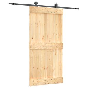 vidaXL Преплъзваща се врата 100 x 210 cm Естествено и черно