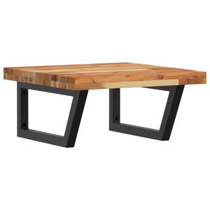 vidaXL Стенен рафт за мивка, стомана и масивно дърво акация