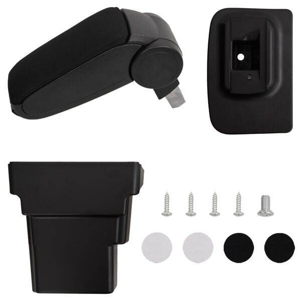 vidaXL Подлакътник за кола черен 17x32x(37-53) см ABS