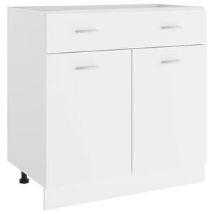 vidaXL Шкаф с чекмеджета "Lyon", бял, 80x46x81,5 см, инженерно дърво