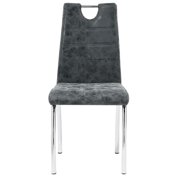 vidaXL Трапезни столове, 2 бр, черни, изкуствена кожа