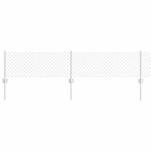 vidaXL Ограда с пост Сребрист 0,4 x 10 м Стомана