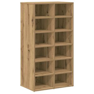 vidaXL Рафт за обувки Artisan Oak 54x34x100,5 cm Инженерна дървесина