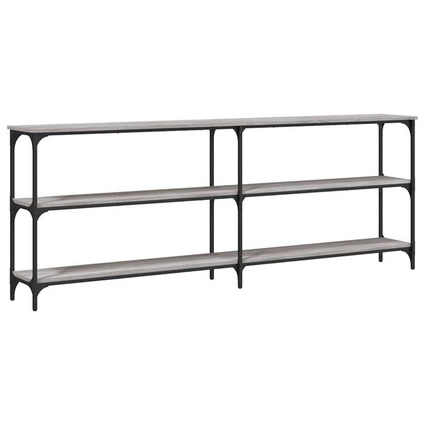 vidaXL Конзолна маса, сив сонома, 200x29x75 см, инженерно дърво