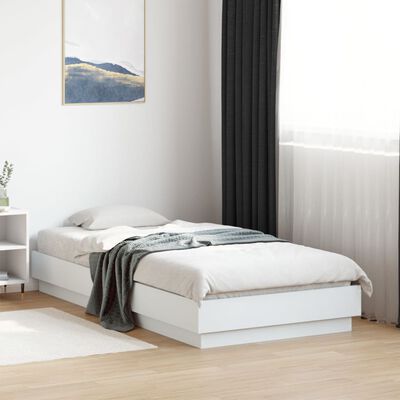 vidaXL Рамка за легло, бяла, 90x190 см, инженерно дърво