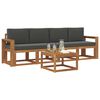 vidaXL Комплект дивани за открито 5 pcs Натурален и Антрацит
