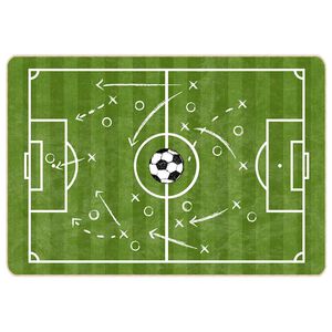 vidaXL Детски килим зелен 160x230 см футболно игрище миещ