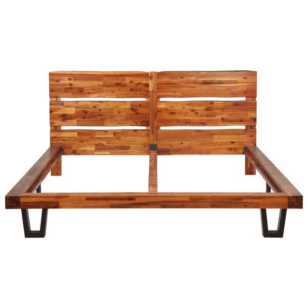 vidaXL Рамка за легло с живи ръбове, акациево дърво масив, 160 cм