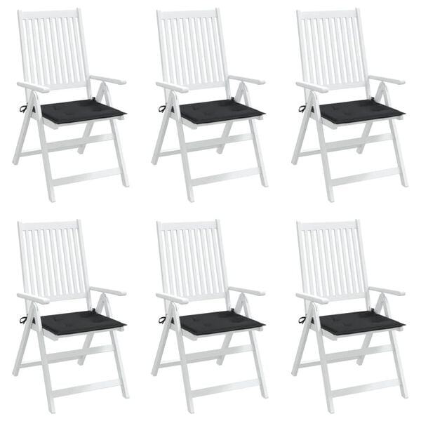 vidaXL Възглавници за столове 6 бр черни 50x50x4 см Оксфорд плат