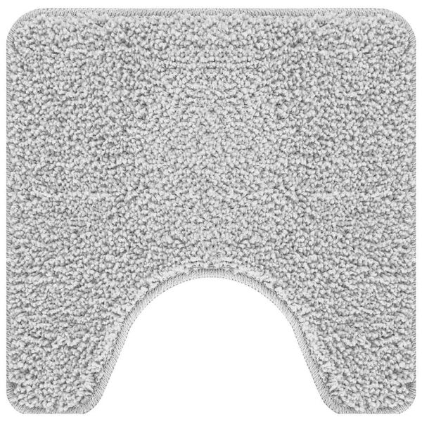 vidaXL Нескользяща постелка за баня с изрезка за тоалет Сив 50 x 50 cm