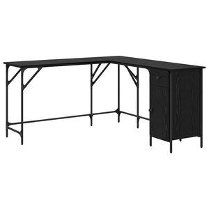 vidaXL Бюро Черния дъб Инженерна дървесина 141 x 141 x 75 см