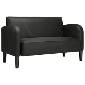 vidaXL Диван-канапе, черен, 110 см, изкуствена кожа