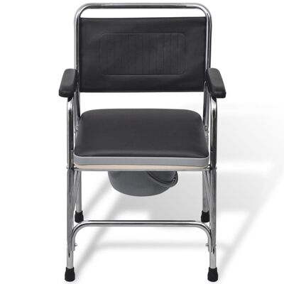 vidaXL Санитарен стол, стомана, черен
