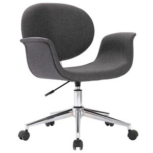 vidaXL Въртящ се офис стол, сив, текстил
